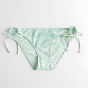 NWT - Hollister Women’s Keyhole Tie Bikini Bottom (Green Swirl Pattern)